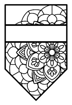 Pattern Coloring Pennant, Name Banner, Mandala, Set 22, Diwali Classroom Decor