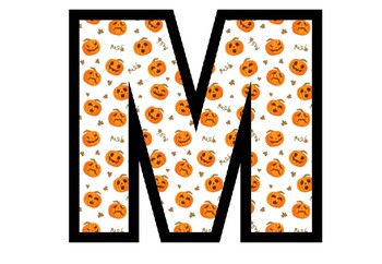 Halloween Pumpkins, Fall, A to Z, 0 to 9, Bulletin Board Letters, Numbers, Set 1