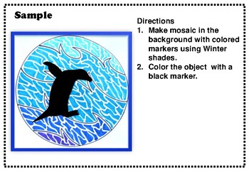 Elementary Art, Winter Silhouette, Mosaic Art Project, Art Sub Plan