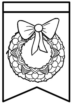 Christmas, Elementary Art Sub Plan, Pattern Coloring, Pennant Banners