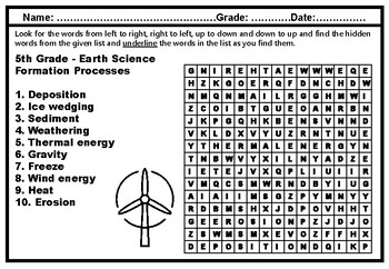 5th Grade, Science Literacy, Mega Word Search Worksheets, Year Long Sub Plans