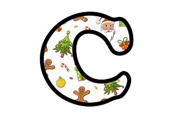 Christmas Theme Letters, Numbers and Symbols, Holiday Classroom Decor Printables