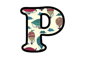 Hot Air Balloons Theme Letters, Numbers and Symbols, Spring, Summer, Fall Decor