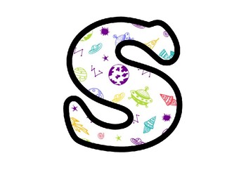 Space Theme Letters, Numbers and Symbols, Space Classroom Decor