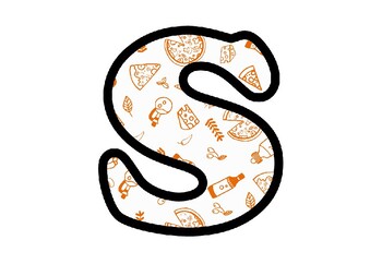 Pizza Bulletin Board Letters, Numbers and Symbols, Italian Food, Classroom Decor