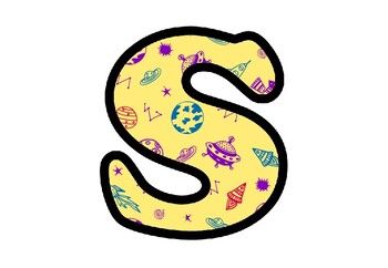 Space Bulletin Board Letters, Numbers and Symbols, Space Classroom Decor