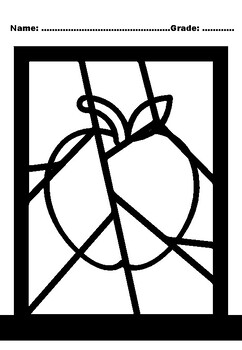 Fall Halloween, Thanksgiving, Elementary Painting Art Project, Window Pane Style
