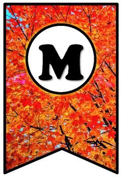 Fall, Trees, Maple Leaves, Pennant Banner Bulletin Board Letters, Autumn Decor