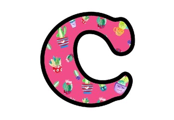 Cute Cactus Letters, Numbers and Symbols, Classroom Decor Printables