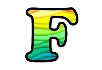 Colorful Waves Bulletin Board Letters, Numbers, Symbols, Spring Classroom Decor