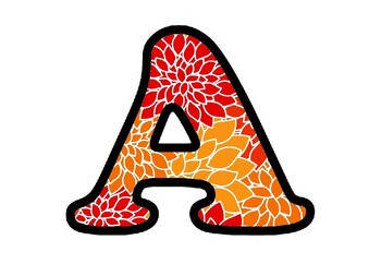 Flowers Bulletin Board Letters, Numbers, Symbols, Spring, Fall Classroom Decor