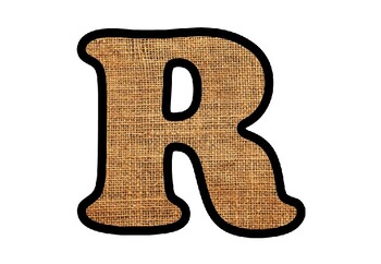 Burlap, Jute Fabric Bulletin Board Letters, Numbers, Symbols, Class Décor Set 1