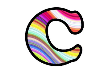 Colorful Waves Bulletin Board Letters, Numbers and Symbols, Classroom Decor