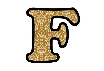 Damask Fabric, Bulletin Board Letters, Numbers and Symbols, Classroom Decor