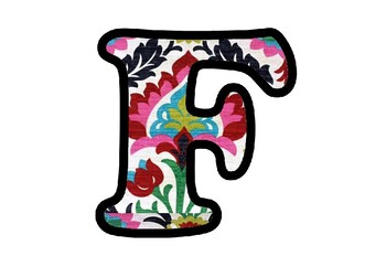Floral Fabric Bulletin Board Letters, Numbers and Symbols, Asian Classroom Decor