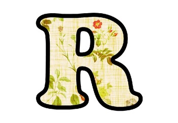 Floral Print Fabric Bulletin Board Letters, Numbers, Symbols, Spring Class Decor