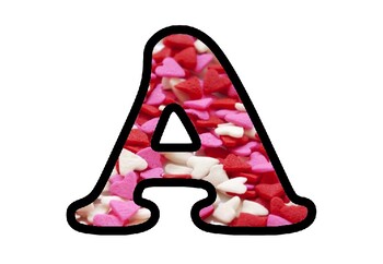 Hearts Valentine’s Day Bulletin Board Letters, Numbers, Symbols, Classroom Decor