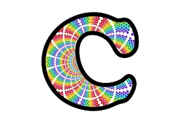 Rainbow Abstract Bulletin Board Letters, Numbers and Symbols, Classroom Decor