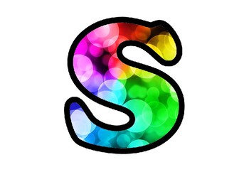 Rainbow Bokeh Bulletin Board Letters, Numbers and Symbols, Classroom Decor