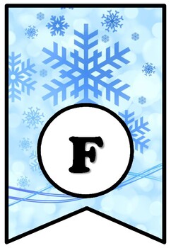 'Winter Art Is Fun', Art Bulletin Board Sayings, Winter Snow Pennant Letters