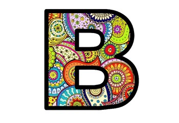 Colorful Paisleys, Art Bulletin Board Letters, Classroom Decor Alphabet Posters