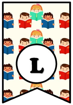 WE LOVE READING, Bulletin Board Sayings Pennant Letters, Posters, Back To School