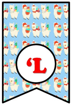 Llama Wish You A Merry Christmas, Bulletin Board Sayings Pennant Letters Decor