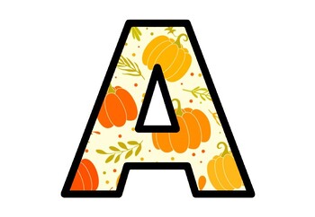 Pumpkins, Fall, Autumn, Bulletin Board Letters, Alphabet Posters Classroom Decor