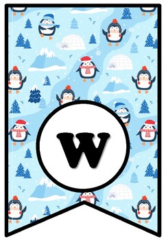 We Are Snow Blessed, Bulletin Board Sayings Pennant Letters, Winter, Penguins