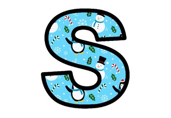 Winter, Christmas Penguin, Snowman Bulletin Board Letters Alphabet Posters Decor