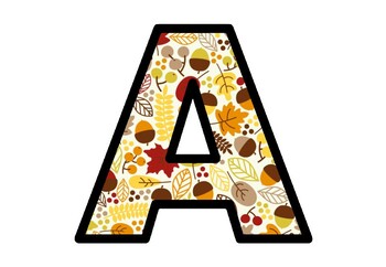 Autumn, Acorns, Leaves, Fall, Bulletin Board Letters, Alphabet Posters Decor