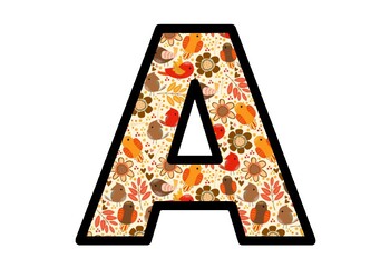 Fall, Birds, Flowers, Bulletin Board Letters, Printable Alphabet Posters Decor