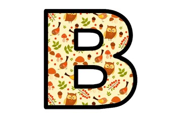 Owl, Mushroom, Fall Bulletin Board Letters, Alphabet Posters Classroom Decor