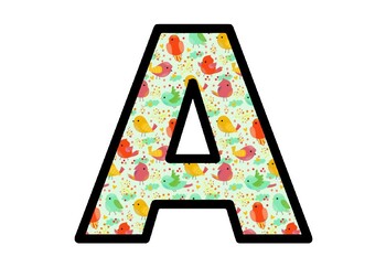 Birds, Bulletin Board Letters, Spring Decor, A-Z, a-z, 0-9, Punctuation, Symbols