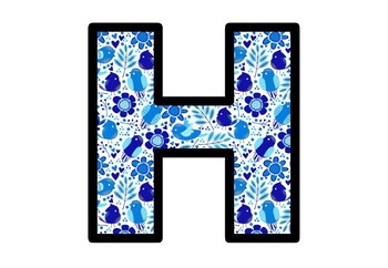 Blue Birds, Bulletin Board Letters, Spring Alphabet Posters, Classroom Decor