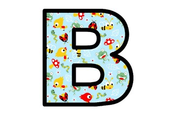 Spring Creatures Garden Bulletin Board Letters, Alphabet Posters Classroom Decor