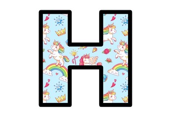 Unicorn, Magical, Rainbow Bulletin Board Letters, Alphabet Posters Class Decor