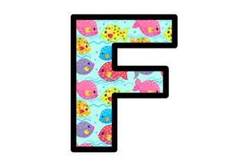 Colorful Fishes, Ocean Bulletin Board Letters, Alphabet Posters Classroom Decor