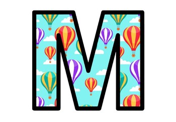 Hot Air Balloons, Fall, Summer Bulletin Board Letters, Alphabet Decor Printables