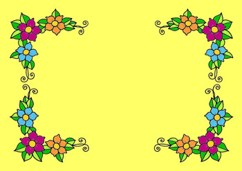 Free Flower Frame  Colored Clip art