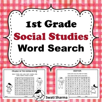 First Grade Social Studies Word Search Worksheets
