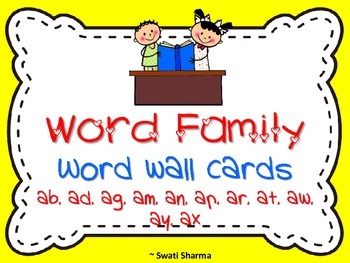 A Word Family Word Wall Cards
