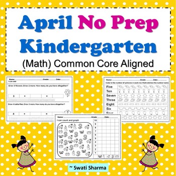 Spring, April No Prep Kindergarten Math Packet