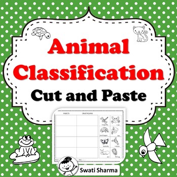 Animal Classification Cut and Paste Worksheets