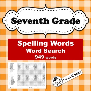 Seventh Grade Year Long, Spelling Words, Word Search Worksheets