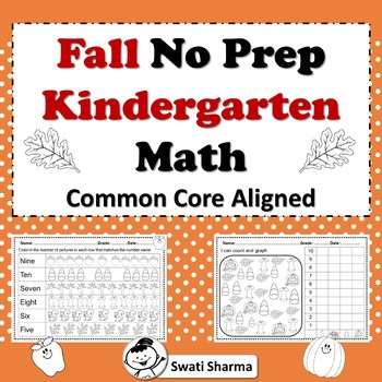 Fall/Autumn No Prep Kindergarten Math Packet
