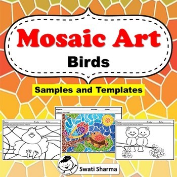 Spring/Birds Art Project, Mosaic Pattern Worksheets