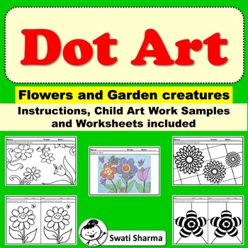 Spring Art Project, Dot Pattern Flowers and Garden Creatures
