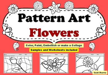 Spring Art Project, Pattern Art/ Pop Art Flowers Worksheets