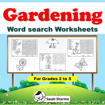 Spring, Gardening, Plants and Trees Word search for grade 2 to 5